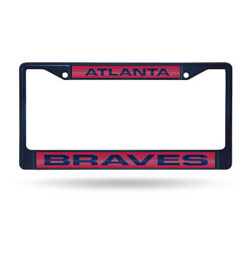 Braves Chrome License Plate Frame Color Blue