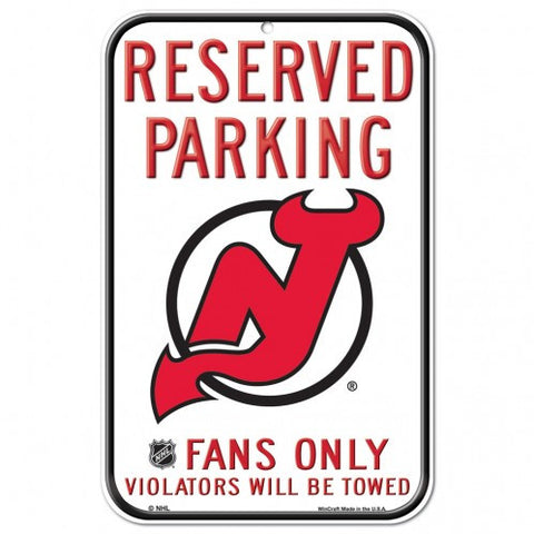 Devils Plastic Sign 11x17 Reserved Parking White