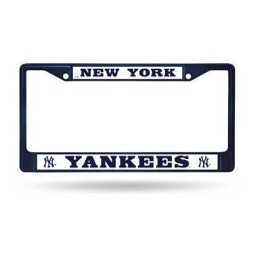 Yankees Chrome License Plate Frame Color Blue