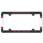 Texans Plastic License Plate Frame Color Printed