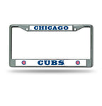 Cubs Chrome License Plate Frame Silver