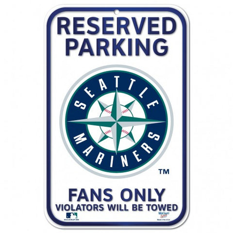Mariners Plastic Sign 11x17 Reserved Parking White