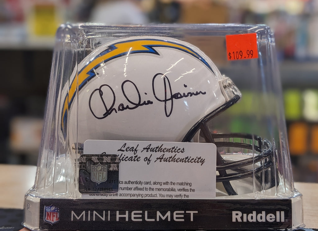 Chargers Mini Helmet Charlie Joiner Autographed w Leaf