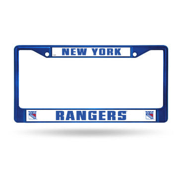 Rangers Chrome License Plate Frame Color Blue NHL