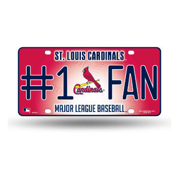 Cardinals #1 Fan Metal License Plate Tag MLB