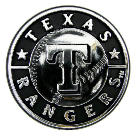 Rangers Auto Emblem Chrome Logo MLB