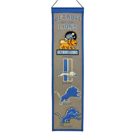 Lions 8"x32" Wool Banner Heritage