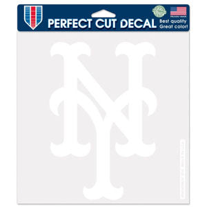Mets 8x8 DieCut Decal White "NY" Logo