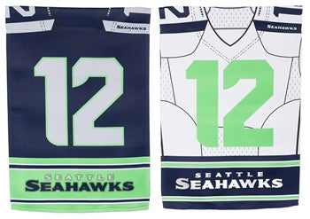 Seahawks Embossed Suede Garden Flag Jersey 2-Sided