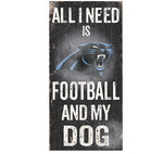 Panthers 6x12 Wood Sign All I Need is My Dog NFL