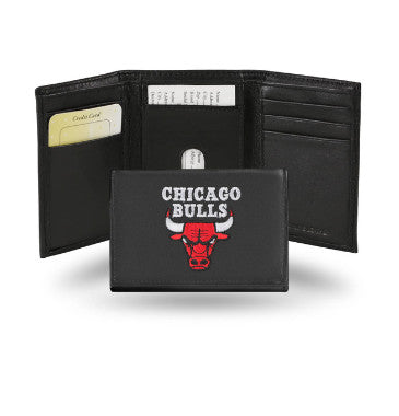 Bulls Leather Wallet Embroidered Trifold