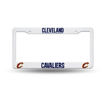 Cavaliers Plastic License Plate Frame White