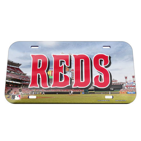 Reds Laser Cut License Plate Tag Acrylic Color Field