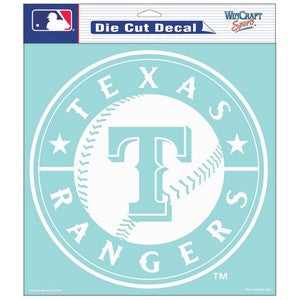 Rangers 8x8 DieCut Decal White MLB