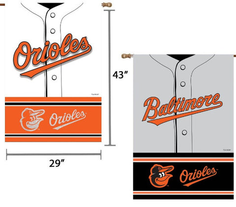 Orioles Embossed Suede Garden Flag Jersey 2-Sided