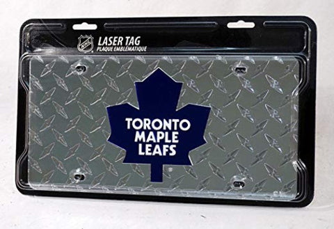 Maple Leafs Laser Cut License Plate Tag Silver Diamond Cut