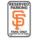 Giants Plastic Sign 11x17 Reserved Parking White MLB