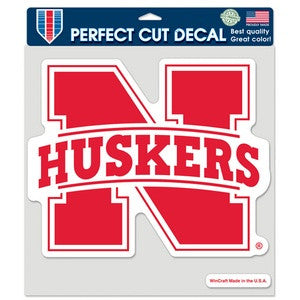 Nebraska 8x8 DieCut Decal Color Logo & Name