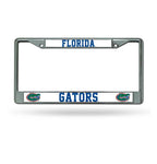 Gators Chrome License Plate Frame Silver
