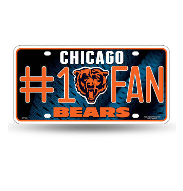 Bears #1 Fan Metal License Plate Tag