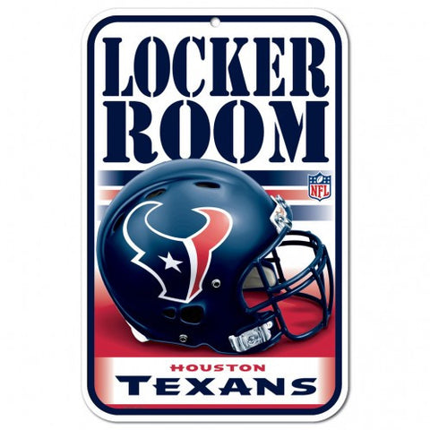 Texans Plastic Sign 11x17 Locker Room White