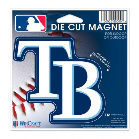 Rays Die Cut Magnet 4.5 x 5 Logo