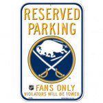 Sabres Plastic Sign 11x17 Reserved Parking White