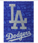 Dodgers Embossed Suede Garden Flag Glitter