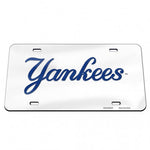 Yankees Laser Cut License Plate Tag Acrylic Color White