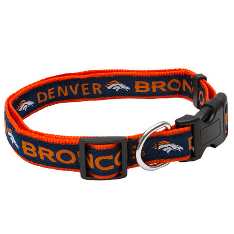 Broncos Dog Collar Woven Ribbon Medium