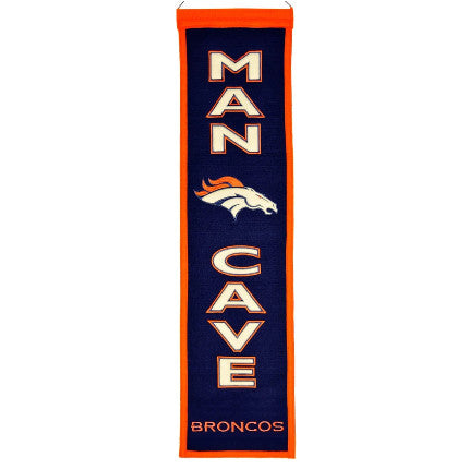 Broncos 8"x32" Wool Banner Man Cave
