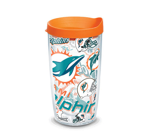 Dolphins 16oz All Over Tervis w/ Lid