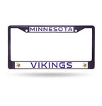 Vikings Chrome License Plate Frame Color Purple