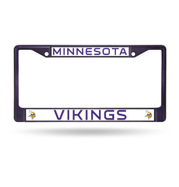 Vikings Chrome License Plate Frame Color Purple