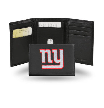 Giants Leather Wallet Embroidered Trifold NFL