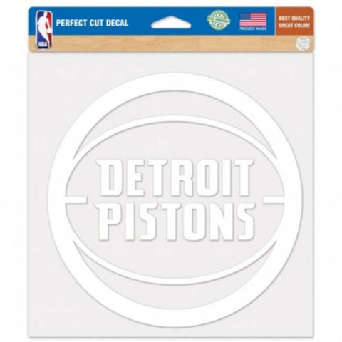 Pistons 8x8 DieCut Decal White 2 Logo
