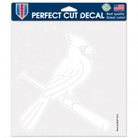 Cardinals 8x8 DieCut Decal White Bird  Logo MLB