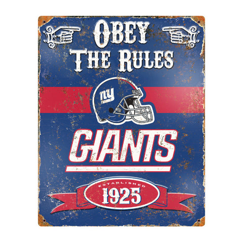 Giants Obey Embossed Metal Sign NFL