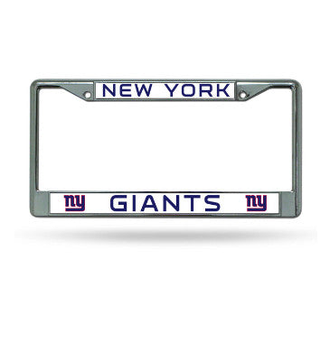 Giants Chrome License Plate Frame Silver NFL