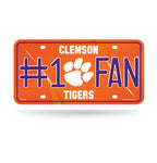 Clemson #1 Fan Metal License Plate Tag