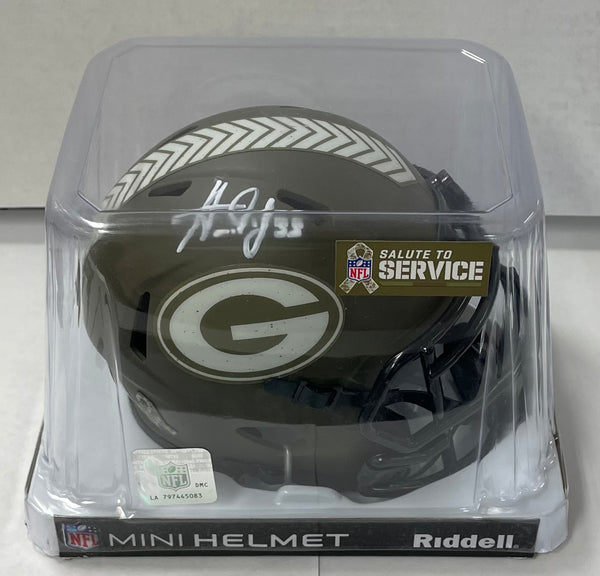 Packers Mini Helmet Speed Salute to Service - Aaron Jones - Autographe – JP  Sports