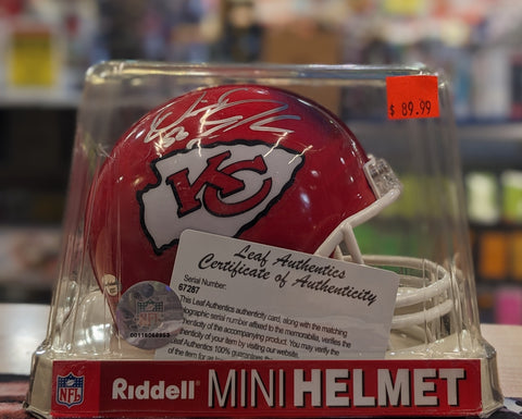 Chiefs Mini Helmet - Derrick Johnson - Autographed w/ Leaf Certificate Of Authentication