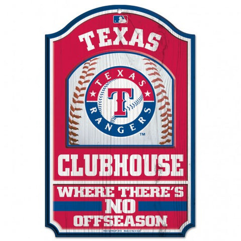 Rangers Wood Sign 11x17 Clubhouse MLB