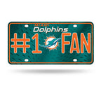 Dolphins #1 Fan Metal License Plate Tag