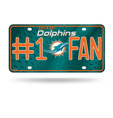Dolphins #1 Fan Metal License Plate Tag