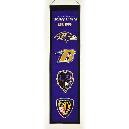 Ravens 8"x32" Wool Banner Heritage