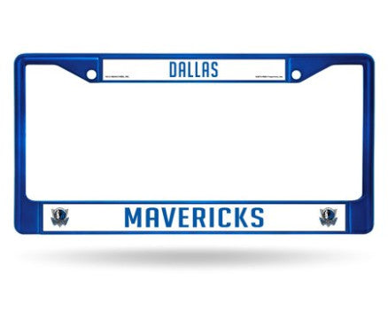 Mavericks Chrome License Plate Frame Color Blue