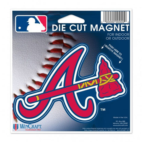Braves Die Cut Magnet 4.5 x 5 Logo