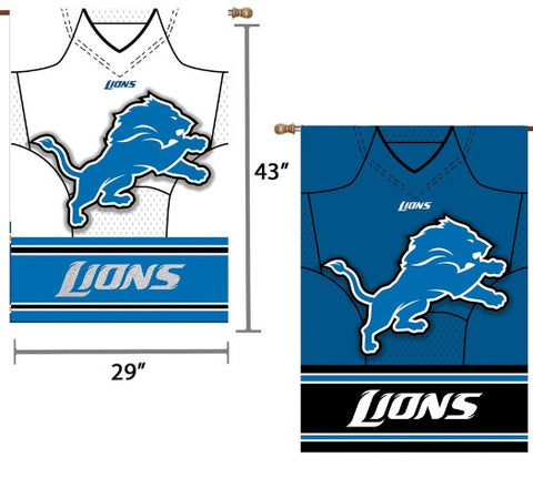 Lions Embossed Suede Garden Flag Jersey 2-Sided