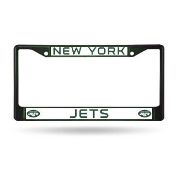 Jets Chrome License Plate Frame Color Green NFL